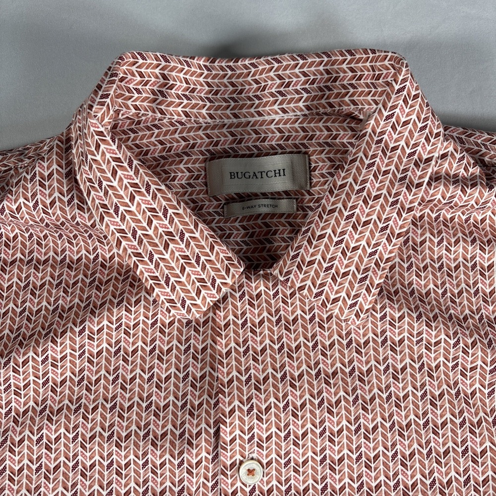 Bugatchi 8 Way Stretch Shirt Mens Extra Large OoohCotton Tech Performance